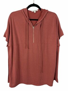 Green Envelope Los Angeles Hooded Poncho Top Dusty Rose Size Large